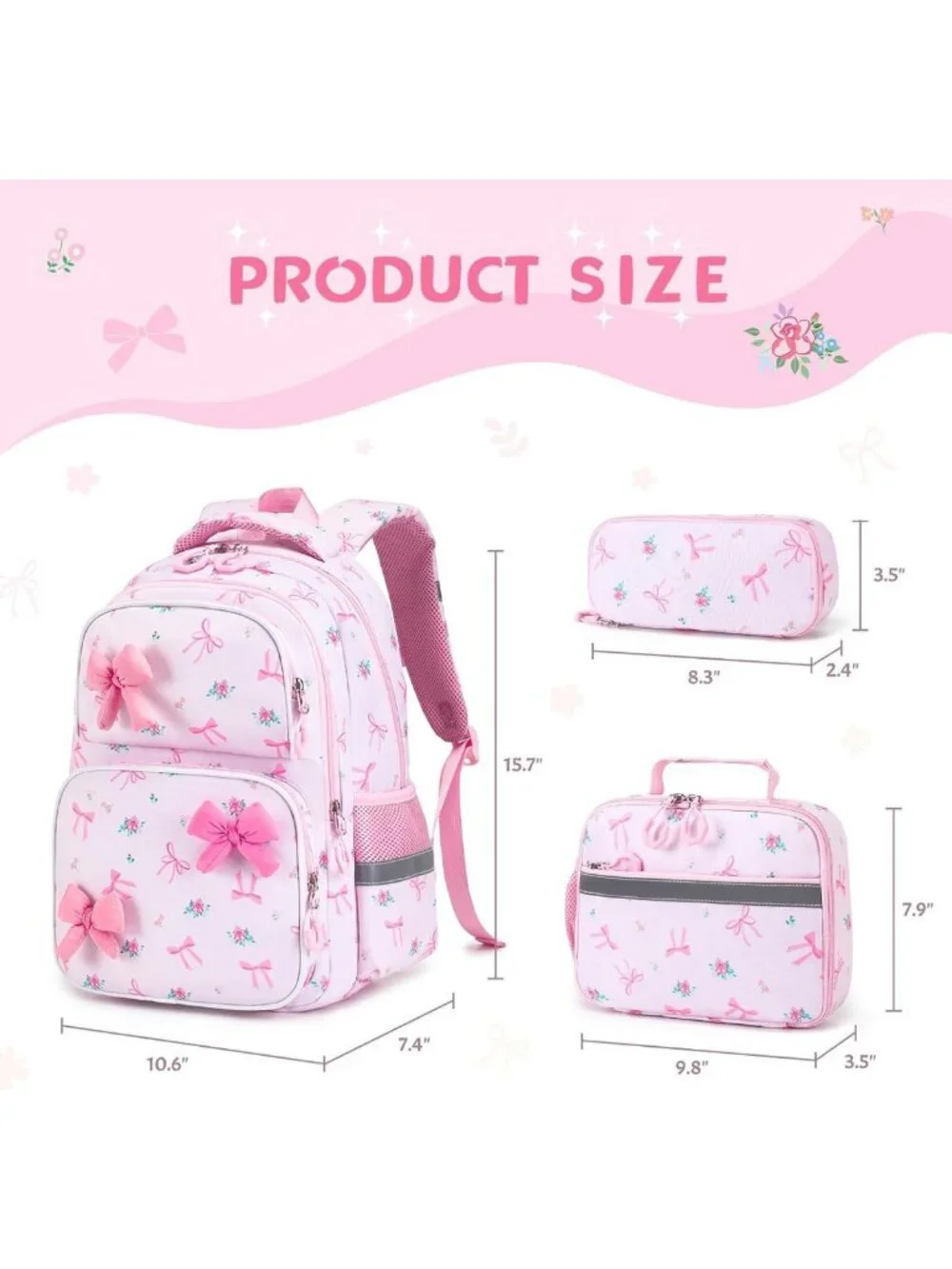 Cute 3D Soft Bow Kids Backpack for Girls Ages 4-8, Stylish & Fun School Bag